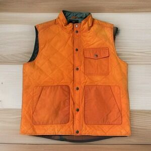Flint and Tinder Quilted Waxed Vest Mens XL Huckberry Cotton Snap Orange